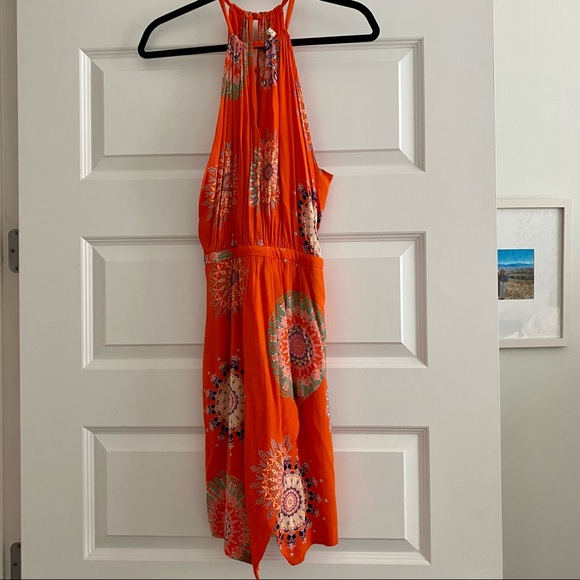 NWT Anthropologie Orange High Neck Dress - Picture 1 of 5